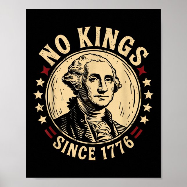 Poster No Kings In America 1776 Save Democracy Estados Un (Frente)