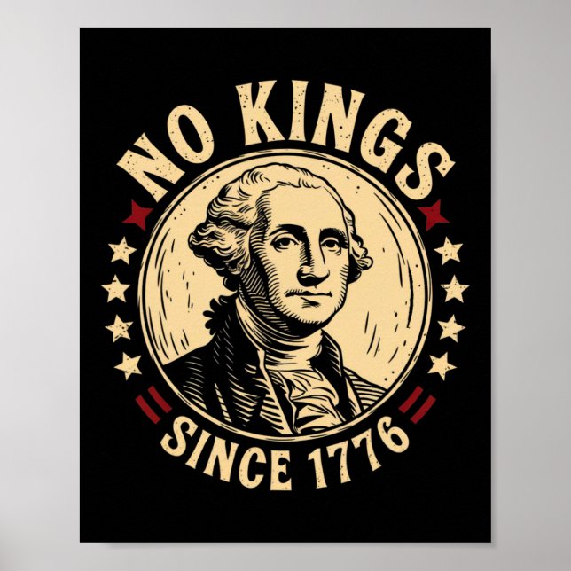 Poster No Kings In America 1776 Save Democracy Estados Un (Frente)