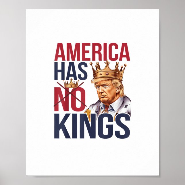 Poster No Kings In America Funny America Has No King Poli (Frente)