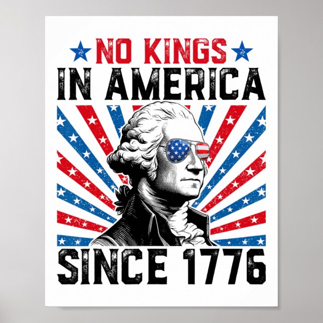 Poster No Kings In America Since 1776 Distressed Usa Flag (Frente)