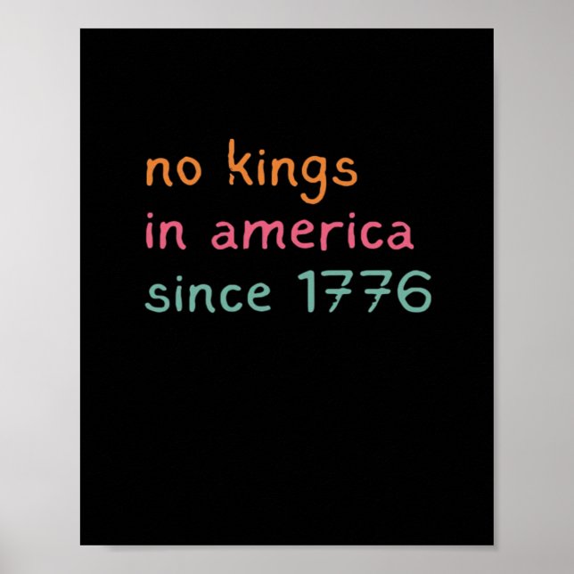 Poster No Kings In America Since 1776 Freedom Anti Crown (Frente)