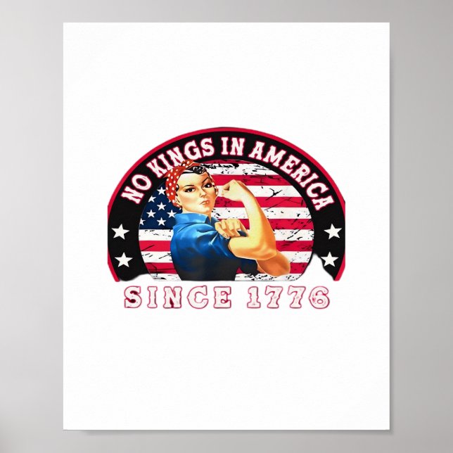 Poster No Kings In America Since 1776 USA Flag Save  Esse (Frente)