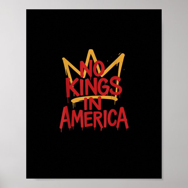 Poster No Kings In America Street Art Political Creative  (Frente)
