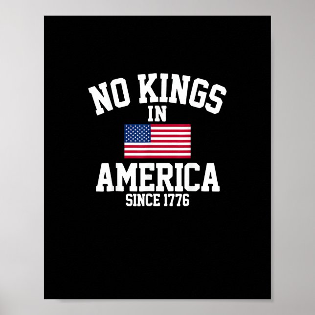 Poster No Kings In America USA Flag Retro Cool Style (Frente)