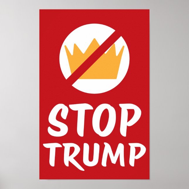 Poster NO KINGS STOP TRUMP Anti-Trump | RED | Protest (Frente)