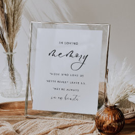 Poster No Loving Memory Modern Wedding Mesa Signal Sign