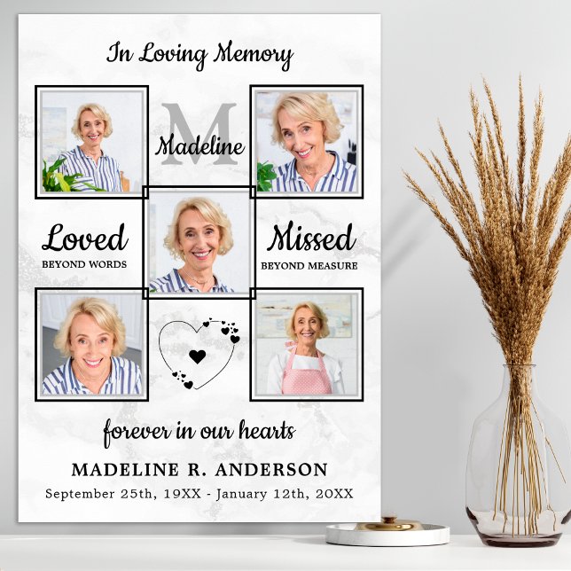 Poster No Loving Memory Photo Collage Memorial Funeral (Criador carregado)