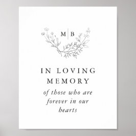 Poster No Loving Memory Sinal Formal Monograma Wedding