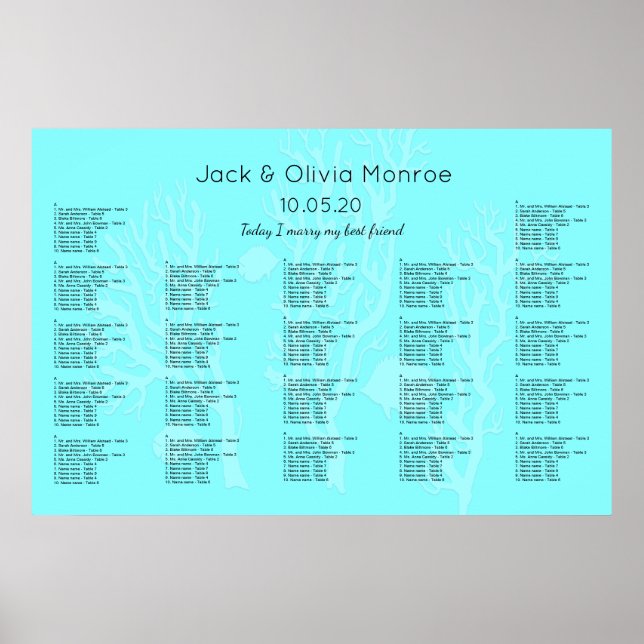 Pôster No Mar Blue Sating Chart (Frente)