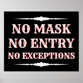 Poster No Mask No Entry