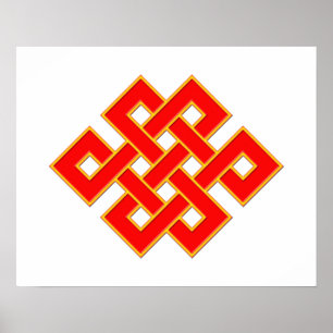 Poster Nó Místico - Vermelho e Amarelo