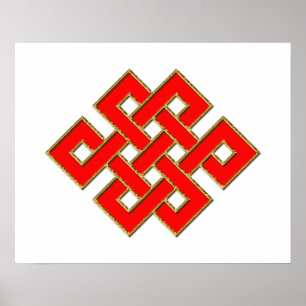 Pôster Nó Místico - Vermelho e Dourado 1