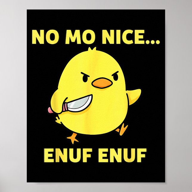 Poster No Mo Nice Enuf Enuf Angry Chick With Knife Sarcas (Frente)