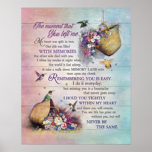 Poster No Momento Em Que Você Me Deixou O Hummingbird (Frente)