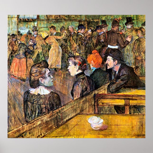 Poster No Moulin de la Gallette, por Toulouse-Lautrec (Frente)