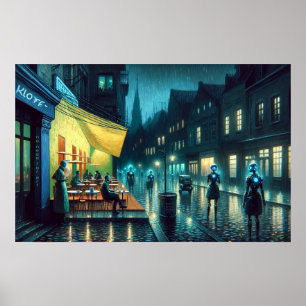 Poster "No Need for Art" (Café Terrace Noir)