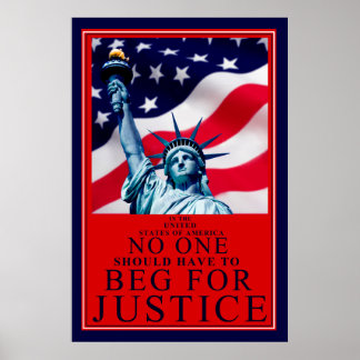 Pôster No one should have to beg for Justice