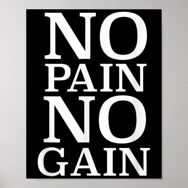 Poster No Pain No Gain Motivation  (Frente)