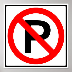 Pôster No Parking Highway Sign
