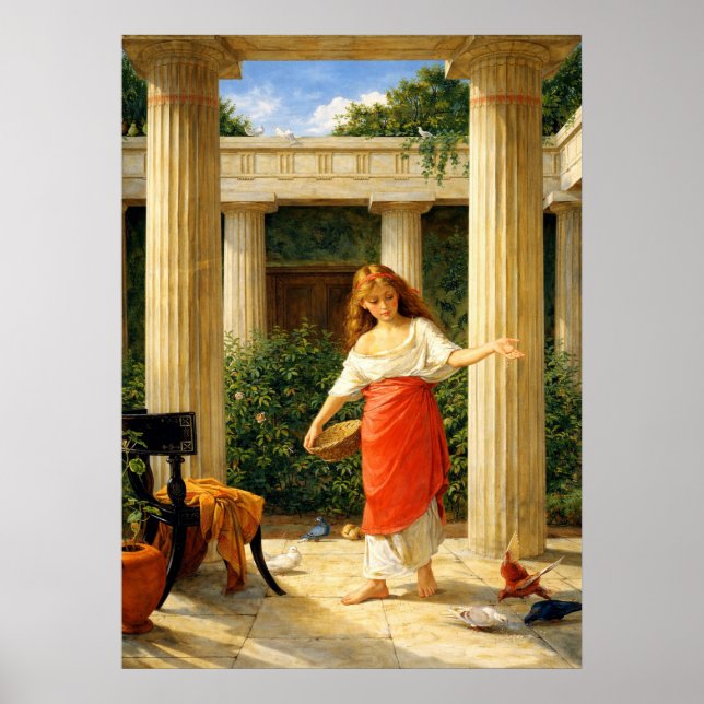 Poster No Peristilo por John William Waterhouse (Frente)