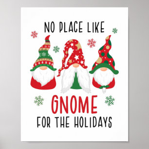 Poster No Place Like Gnome For The Holidays Christmas