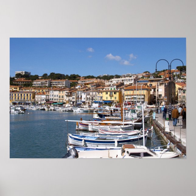 Poster No porto da vila Cassis. Pesca e (Frente)