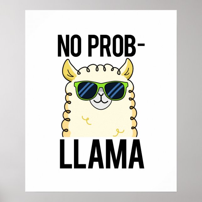 Poster No-Prob-Llama Funny Legal Llama Pun (Frente)