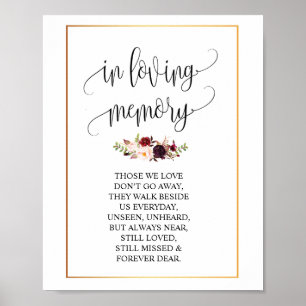 Poster No sinal memorável v4 da mesa do casamento loving