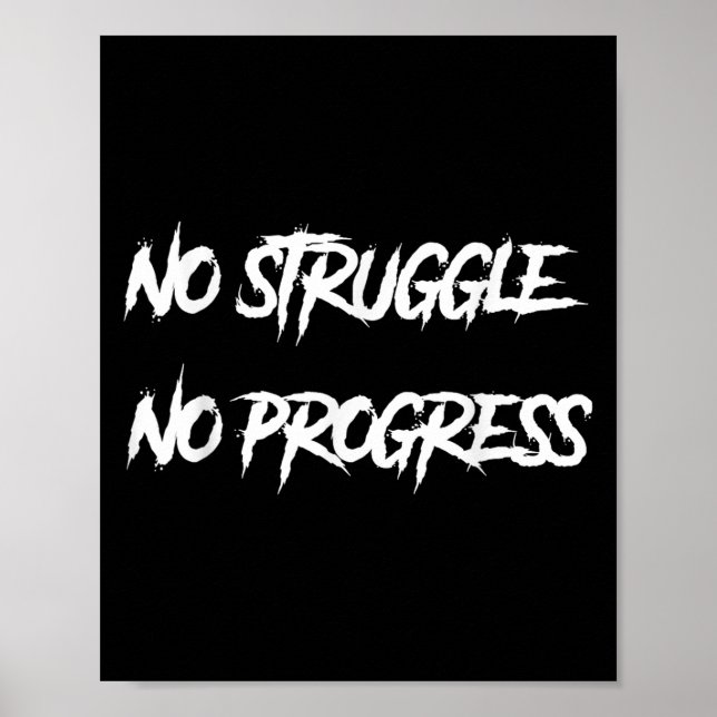 Poster No Struggle No Progress Motivational Saying  (Frente)