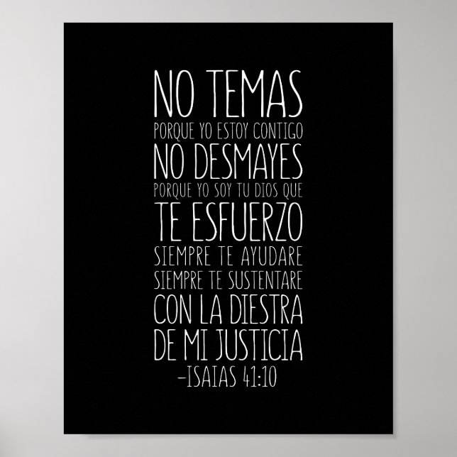 Poster No Temas, Porque Yo Estoy Contigo, Isaías 41:10 (Frente)