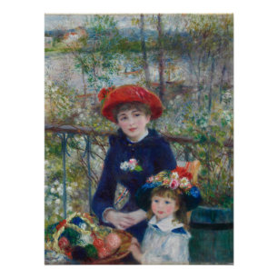 Pôster No Terraço, Retrato Impressionista, Renoir