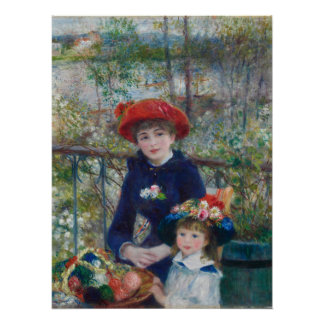 Pôster No Terraço, Retrato Impressionista, Renoir