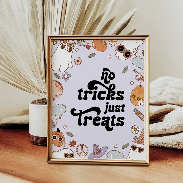 Poster No Tricks Just Treats Ghost Halloween Birthday (Criador carregado)