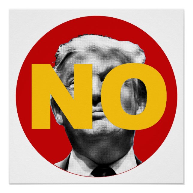 Pôster No Trump (vermelho e amarelo) (Frente)