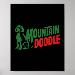 Poster No verso da montanha doodle amantes de cães ao ar