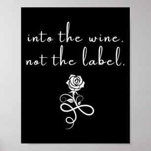 Poster No Vinho, Não A Etiqueta O Amor É Rosa De Amor
