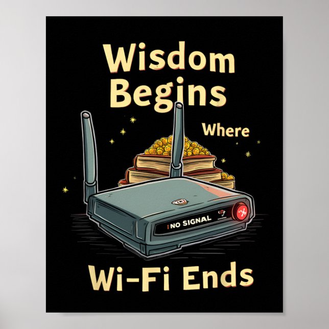 Poster No Wifi Read Books Instead - Funny Back To School  (Frente)