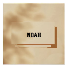 Pôster Noah Minimal Name Poster – Clean Modern Print