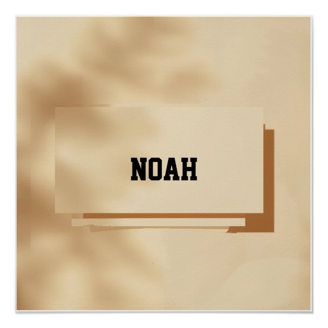 Pôster Noah Minimal Name Poster – Clean Modern Print (Frente)