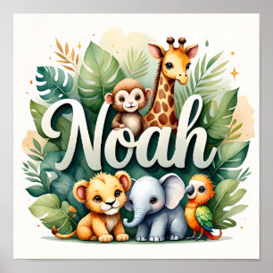Poster Noah Safari Nursery Wall Art