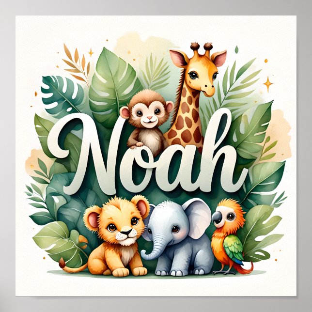 Poster Noah Safari Nursery Wall Art (Frente)