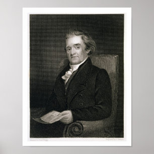 Poster Noah Webster (1758-1843) engraved by Frederick W.