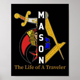 Poster Noble Shriner Mason, A Vida Do Viajante Freemason