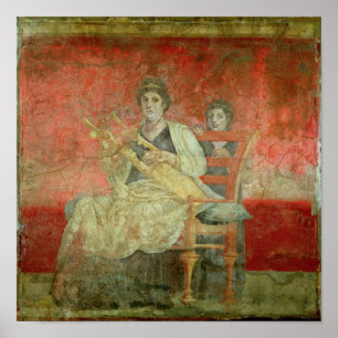 Pôster Noblewoman que joga um Cithera