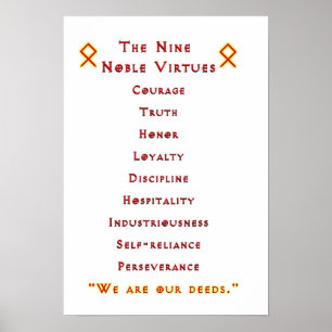 Poster nobre de nove virtudes