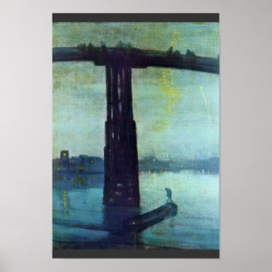 Pôster Nocturna A Azul E Dourada: Ponte Antiga De Batters