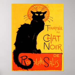 Poster Noir do gato preto do bate-papo…