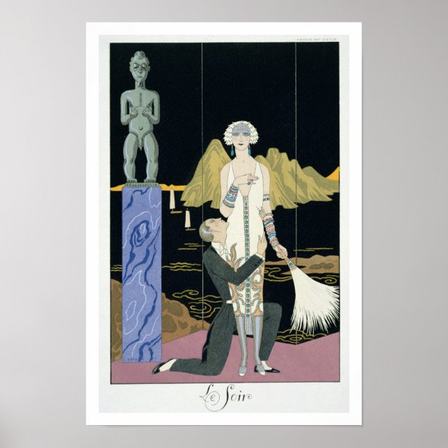 Pôster Noite, 1925 (impressão de pochoir) (Frente)