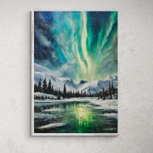 Noite Ártico: Paisagem de inverno e Norte Lig