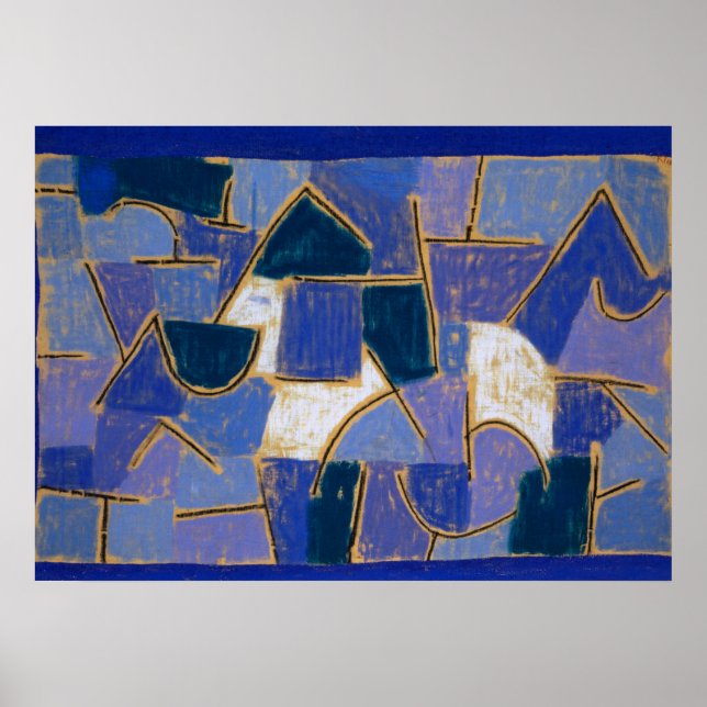Poster Noite Azul, 1937, por Paul Klee (Frente)